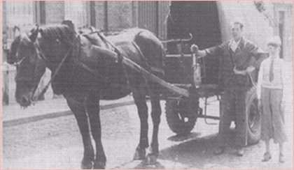 Gustave bogaert met paard en kar